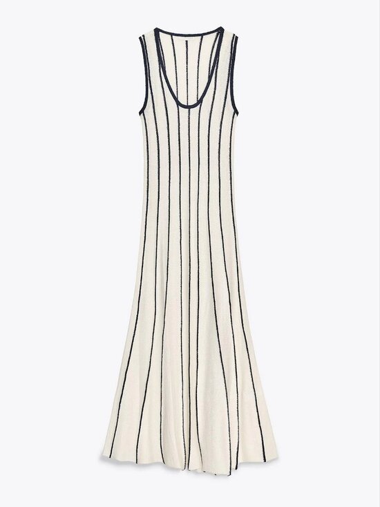Zara Dresses & Skirts - ZARA White Stripe Dress Size M